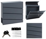 Cutie poștală din oțel galvanizat cu suport pentru ziare antracit