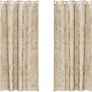 vidaXL Cortine din catifea cu perdele 2 pcs Crem 225 x 140 cm Catifea