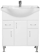 Dulap inferior Bianca Plus 75 cu lavoar, alb lucios