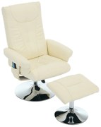 Fotoliu de relaxare cu funcție de înclinare și masaj în 5 puncte, Bej | Aosom Romania