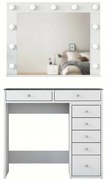 Masa de toaletă Verona White cu blat din sticlă