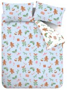 Lenjerie de pat albastră din microfibră pentru pat dublu, extinsă 230x220 cm Gingerbread – Catherine Lansfield