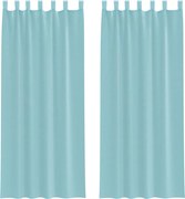 vidaXL Perdele Voile cu Bucle 2 buc Turcoaz 140x260 cm