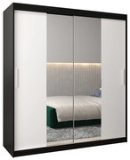 Dulap de haine 180 cm Toki 1 (negru mat + alb mat). 1064919