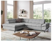 Canapea colțar extensibilă în L MARANO stânga, gri