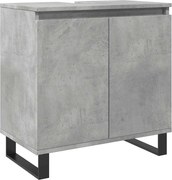 vidaXL Dulap de baie, gri beton, 58x33x60 cm, lemn prelucrat