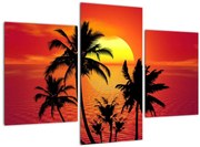 Tablou - Silueta insulei cu palmieri (90x60 cm)