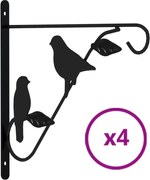 vidaXL Suporturi pentru coșuri suspendate 4 buc, negru, oțel