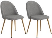 HOMCOM Pachet de 2 Scaune de Sufragerie Scaune de Bucătărie Tapitate cu Material Textil de In și Picioare din Oțel Capacitate 120 kg 50x52x83 cm Gri | Aosom Romania