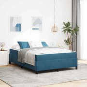 vidaXL Cadru de pat Albastru închis și alb 140 x 190 cm Catifea