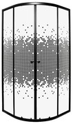 Cabină de duș curbată Pixel Black 80 fără cădiță de duș