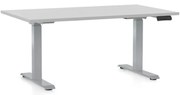 Masa inaltime reglabila OfficeTech D, 120 x 80 cm, bază gri, gri deschis