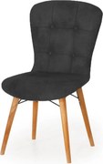 Scaun living tapitat negru-nuc Beluga Homs