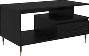 vidaXL Masă de cafea Stejar Negru 90 x 49 x 45 cm Lemn compozit