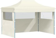 vidaXL Cort de petrecere pliabil cu 3 pereți, crem, 3 x 4 m, oțel