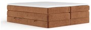 Pat boxspring portocaliu cu spațiu de depozitare/fără tăblie 200x200 cm Juniper – Maison de Rêve