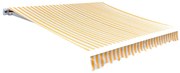 vidaXL Pânză copertină, galben &amp; alb, 3x2,5m (cadrul nu este inclus)