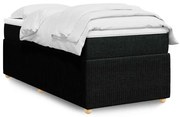 vidaXL Pat box spring cu saltea, negru, 80x200 cm, textil