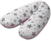 Perna gravide 3 in 1 cu husa detasabila Kidizi Lena, lungime 160 cm, Pink Stars