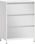 HOMCOM Comodă cu 3 Sertare și Fronturi Oglindă, Design Modern pentru Dormitor sau Hol, 60x35x80 cm, Albă | Aosom Romania