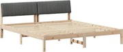 vidaXL Cadru de pat maro și gri închis 180 x 200 cm Lemn masiv de pin