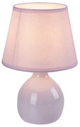 Lampa de masa ceramica si abajur roz Ingrid