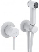 Set de dus pentru igiena intima, Kludi Bozz, baterie incastrata, para, agatatoare, furtun 125cm, alb mat, 389985376