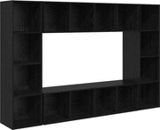 vidaXL Set comodă TV 4 pcs Negru 37 x 37 x 142,5 cm Lemn compozit