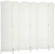HOMCOM Separator de cameră 6 părți pliabil perete de intimitate perete de separare pentru sufragerie dormitor birou acasă Alb | Aosom Romania