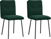 vidaXL Scaune de sufragerie, 2 buc., verde închis, catifea