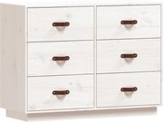 vidaXL Dulap, alb, 100x40x75 cm, lemn masiv de pin