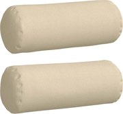 vidaXL Perne Bolster 2 pcs Crem Ø 25 x 70 cm țesătură