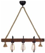Lustră suspendată pe cablu KUTUK 3xE27/40W/230V, lemn de pin