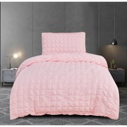Lenjerie de pat roz din țesătură crep pentru pat de o persoană 140x200 cm Naomi – My House