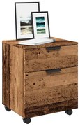 vidaXL Dulap mobil pentru fișiere cu roți Lemn vechi Lemn prelucrat