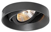 Set de 6 spoturi încastrate moderne negre GU10 AR70 rotunde fără ramă - Oneon