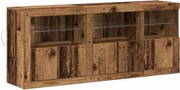 vidaXL Bufet LED Lemn vechi 162 x 37 x 67 cm Lemn compozit