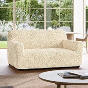 Huse bielastice FUCO bumbac bio smântânii fotoliu dublu (l. 120 - 160 cm)