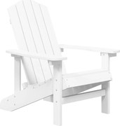 vidaXL Scaun de grădină Adirondack, alb, HDPE
