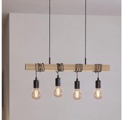 Eglo 43512 - Lustră suspendată pe cablu TOWNSHEND 4xE27/60W/230V