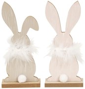 Iepuras din lemn FLUFFY BUNNY 19 cm - mai multe variante
