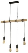 Lustra din lemn cu 4 pendule design rustic Woody