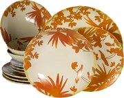 Set 12 Piese Summer 66 Portocaliu: 4 Farfurii Intinse 26cm, 4 Farfurii Desert 20cm  4 Boluri 21cm 500ml