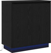 vidaXL Bufet cu raft Stejar Negru 71 x 34.5 x 75 cm Lemn compozit