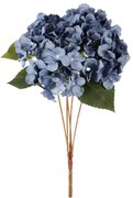 Buchet de hortensie albastru, 5 flori, 20 x 43 cm