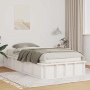vidaXL Cadru de pat cu depozitare Alb 90 x 190 cm lemn