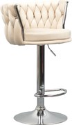 Scaun de bar de design, bej ţesătură Velvet/crom, BRIN