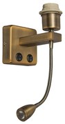 Aplică din bronz cu LED inclus cu braț de lectură - Brescia Combi