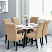 Set 6 huse elastice pentru scaune culoare Bej