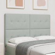 vidaXL Tăblie cap Pe perete cu headboard Gri deschis 144 cm Catifea